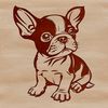 Cute Dog Face Icon A detailed digital representation of a Boston Terrier's face, ideal for use in graphic design and crafting applications.