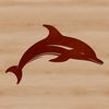 Illustration of a dolphin, a marine mammal, swimming in the ocean.