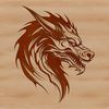A mythical creature with a long snout and wings, depicted in a simple vector design.