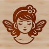 Enchanting Mythical Creature Portrait A whimsical illustration of a mythical fairy from a fairy tale, featuring intricate details on her head.