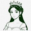 Regal woman silhouette created with digital graphics tools.