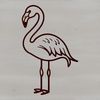Simple Bird Silhouette Graphic A simple line drawing of a flamingo standing on one leg.