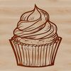 A colorful cupcake with frosting and sprinkles, ideal for food illustrations.