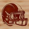 Vector Sports Emblem American football icon with a helmet, ideal for sports teams or graphic design projects.