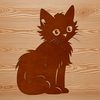 Simple Line Drawing Feline Friend A cartoon cat sitting on its haunches, depicted as a simple line drawing.