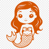 A stylized illustration of a mythical mermaid, suitable for vector art designs.