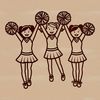 Cheerful School Spirit Icon A young girl in a cheerleading uniform, holding pom-poms and cheering.