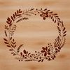 A floral wreath design created in vector format, suitable for cutting machines and laser cutters.
