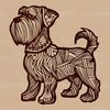 Adorable miniature dog portrait with distinctive features A portrait of a miniature dog breed with distinctive facial features and wiry fur.
