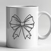 Crafty Bow Design SVG A simple illustration of a decorative bow with tied strings, suitable for various craft projects.