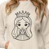 Girl in Tiara Vector Art A digital illustration of a young princess with a tiara and elegant dress.