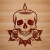 Spooky Skeleton Design Free Download A stylized Gothic-style skull with intricate details, suitable for Halloween decorations or designs.