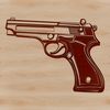 A digital representation of a handgun in vector format, suitable for various design applications.