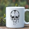 Spooky Gothic Art Illustration A stylized illustration of a skull with drips and drops surrounding it.