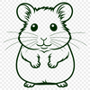 A simple line-drawn illustration of a hamster, suitable for digital crafting and design projects.