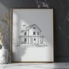 Free Home Clip Art Vector A simple 2D illustration of a single-family home with basic architectural features.