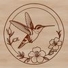 Beautiful Bird Design for Vector Art An illustrative hummingbird design featuring intricate details suitable for vector art applications.