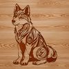 Free Husky Animal Vector Design SVG clip art of a relaxed husky animal, ideal for crafting and design projects using cutting machines like Cricut.