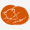 A cartoon-style illustration of a wild animal, specifically a possum, sleeping in a peaceful environment.
