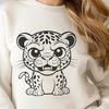Beautiful Feline Silhouette A large feline animal with distinctive spots, rendered as a vector graphic.