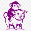Whimsical Animal Design SVG A cartoon illustration of a monkey-pig hybrid, created as a vector graphic.