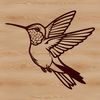 Whimsical Hummingbird Clip Art A colorful hummingbird in mid-air, its wings spread wide as it hovers in front of a floral background.