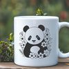 A digital illustration of a panda, a wild animal native to Asia.
