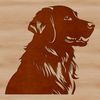 A detailed illustration of a fluffy Golden Retriever with a friendly expression.