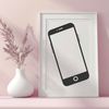 Digital Mobile Icon A digital representation of a smartphone with rounded edges, shown in a minimalist style.