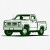 Rustic Vehicle Illustration Rounded-edged pickup truck illustration designed as a vector graphic for digital use.