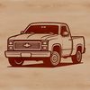 Free Pickup Truck Graphics A high-quality vector illustration of a pickup truck in a clean design style.