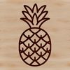 A simple line drawing illustration of a pineapple, suitable for vector design and commercial or personal use.