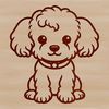 Poodle Sitting Silhouette A stylized illustration of a poodle sitting on its haunches, suitable for vector design and cutting machine projects.