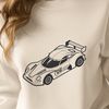 Beautiful Car Design SVG Graphics A sleek racing car illustration created in vector format, suitable for various design applications.