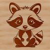 An SVG graphic featuring a cartoon raccoon with a distinctive mask and bushy tail.