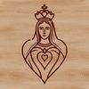 Immaculate Heart Vector Art Design A stylized illustration of the Immaculate Heart symbol, featuring intricate details suitable for various design applications.