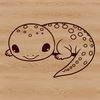 A colorful illustration of a salamander in a detailed design.