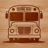 Yellow School Bus SVG Design Illustration of a classic school bus with yellow paint job and large wheels