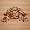 An illustration of a sea turtle swimming in the ocean, suitable for digital crafting and design projects.