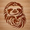 Vector Graphic Sloth Design A digital illustration of a sloth, created as a vector art asset for graphic design projects.