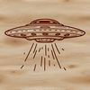 High-Tech UFO Illustration A futuristic spaceship design made from sleek lines and metallic surfaces.