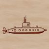 Vector Navy Submarine Graphic Design A detailed illustration of a military submarine, designed as an editable vector graphic.