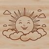 Illustrative sun icon designed as vector art for graphic design projects.