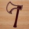 Illustrative axe tool made from vector shapes, ideal for graphic design projects.