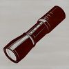 Free Glowing Torch Vector Art A simple line drawing of a handheld torch with a glowing flame at the end.
