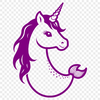 A mythological creature with the upper body of a unicorn and lower body of a mermaid, depicted in vector format.