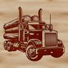 Truck Design Vector Graphic A large vehicle with a trailer, representing a semi truck design for various uses.