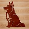 Welsh Corgi Sitting Silhouette Vector A depiction of a Welsh Corgi sitting on its haunches with a relaxed expression.