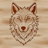 Realistic SVG Wolf Illustration A realistic illustration of a wolf's head, suitable for use in graphic design projects.