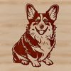 Free Sitting Welsh Corgi SVG Image A sitting Welsh Corgi, illustrated as a vector graphic.